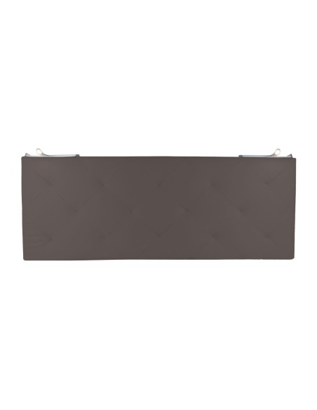 TESTIERA | Spalliera in Ecopelle con 2 Lampade a Led Touch | Colore Grigio Scuro | Cuciture Rombi | Dimensioni L.160 H.60