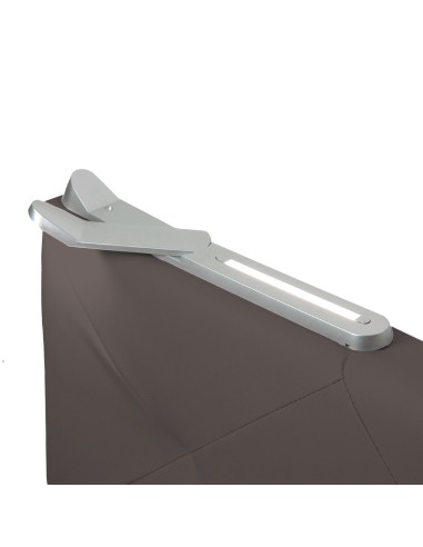 TESTIERA | Spalliera in Ecopelle con 2 Lampade a Led Touch | Colore Grigio Scuro | Cuciture Rombi | Dimensioni L.160 H.60