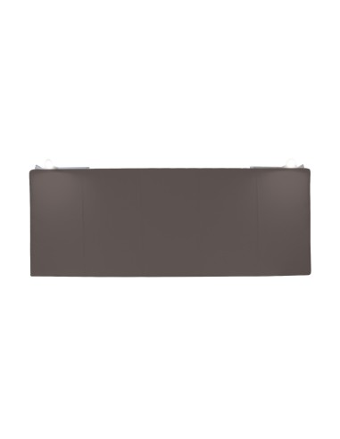 TESTIERA | Spalliera in Ecopelle con 2 Lampade a Led Touch | Colore Grigio Scuro | Cuciture Righe| Dimensioni L.160 H.60 |