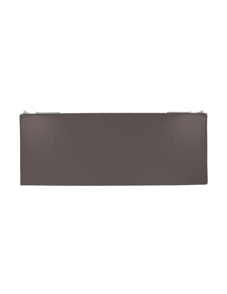 TESTIERA | Spalliera in Ecopelle con 2 Lampade a Led Touch | Colore Grigio Scuro | Cuciture Righe| Dimensioni L.160 H.60 |