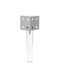 CUBO ELSA | SET 4 Piedi in Plastica Trasparente con 4 Viti  H. 24 cm + 4 Angolari Letto H.10 cm | Effetto letto/divano sospeso 2