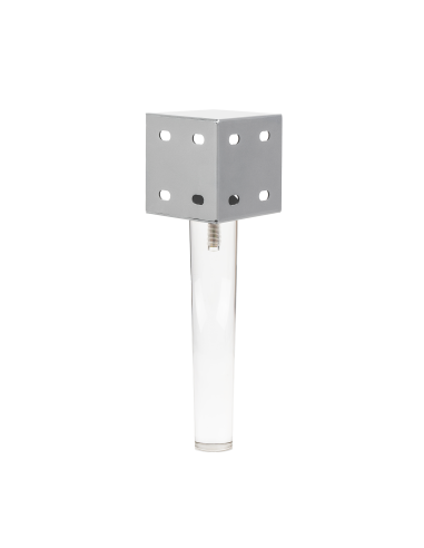 CUBO ELSA | SET 4 Piedi in plastica trasparente e 4 viti  H. 24 cm + 4 Angolari Letto H.10 cm | Effetto letto/divano sospeso |