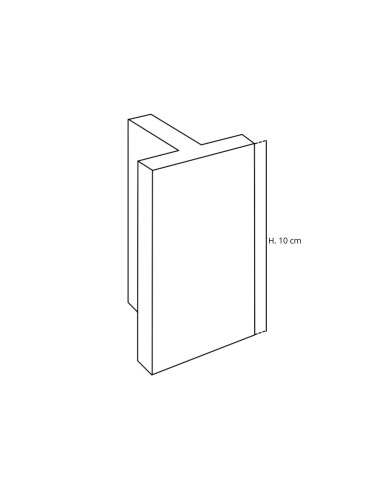 Piede T | SET 2 Piedi in plastica trasparente | H.10 L.12x12 SP.2,5 | Effetto letto/divano sospeso |