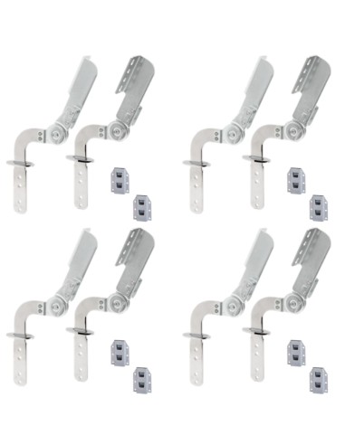 FF02 PIATTO | SET da 4 coppie + Boccole |  Snodo Poggiatesta per divani | Inclinazione 90- 205°