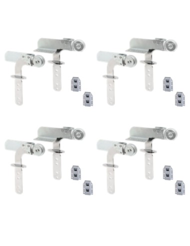 FF02 PIATTO | SET da 4 coppie + Boccole |  Snodo Poggiatesta per divani | Inclinazione 90- 205°
