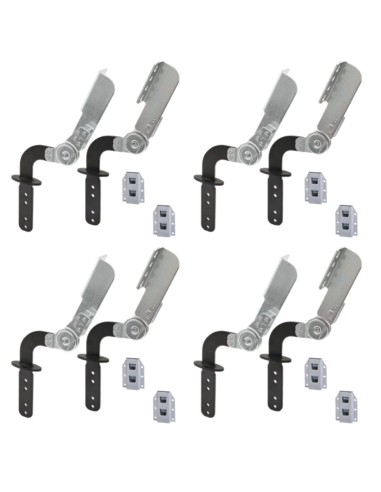FF02 PIATTO | SET da 4 coppie + Boccole |  Snodo Poggiatesta per divani con stelo Nero | 90- 180° |