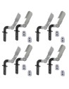 FF02 PIATTO | SET da 4 coppie + Boccole |  Snodo Poggiatesta per divani con stelo Nero | Inclinazione 90- 180°