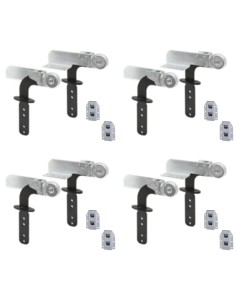 FF02 PIATTO | SET da 4 coppie + Boccole |  Snodo Poggiatesta per divani con stelo Nero | 90- 180° | 2