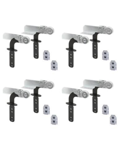 FF02 PIATTO | SET da 4 coppie + Boccole |  Snodo Poggiatesta per divani con stelo Nero | Inclinazione 90- 180°