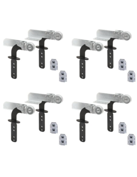 FF02 PIATTO | SET da 4 coppie + Boccole |  Snodo Poggiatesta per divani con stelo Nero | Inclinazione 90- 180°