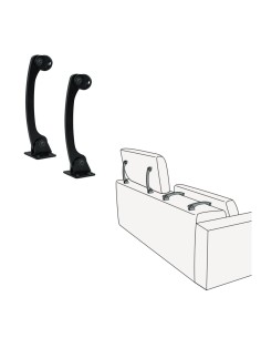 RINA | SET da 2 coppie | Poggiatesta per divani | Poggiatesta reclinabile a frizione | Nero | 2