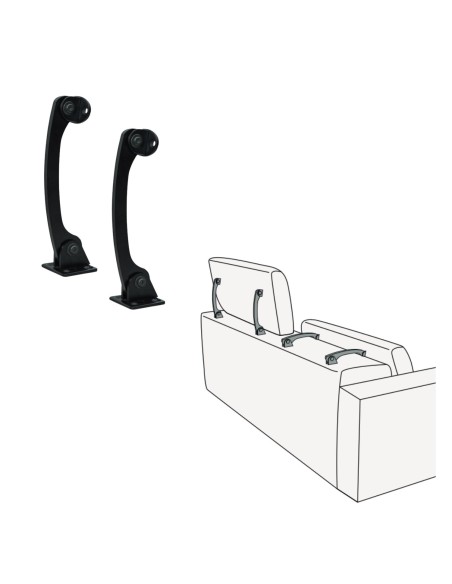 RINA | SET da 2 coppie | Poggiatesta per divani | Poggiatesta reclinabile a frizione | Nero |