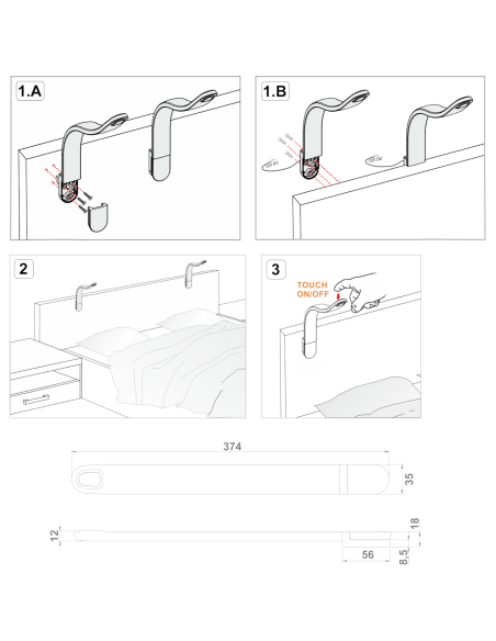 SILKA USB WHITE | Flexible LED Lamp with USB port | Touch switch | Lamp: White | Light: Natural Light | Voltage: 12V