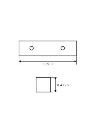 ANTA P | SET of 4 Plastic Legs | Matt Black | H.4,5 L.22 cm | Legs for Sofas and Armchairs