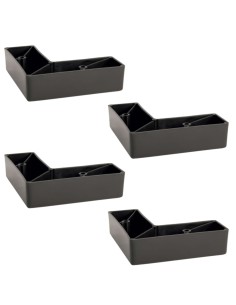CANTON P | SET of 4 Plastic Legs | Matt Black | H.3,5 L.13x20 cm | Legs for Sofas and Armchairs