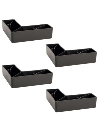 CANTON P | SET da 4 Piedi | Nero Opaco | H.3,5 L. 13 x 20 cm | Piedini per divani e poltrone |