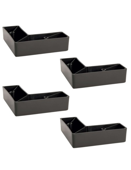 CANTON P | SET da 4 Piedi | Nero Opaco | H.3,5 L. 13 x 20 cm | Piedini per divani e poltrone |