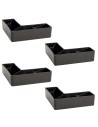 CANTON P | SET da 4 Piedi | Nero Opaco | H.3,5 L. 13 x 20 cm | Piedini per divani e poltrone |