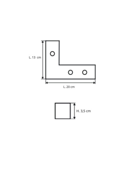 CANTON P | SET da 4 Piedi | Nero Opaco | H.3,5 L. 13 x 20 cm | Piedini per divani e poltrone |