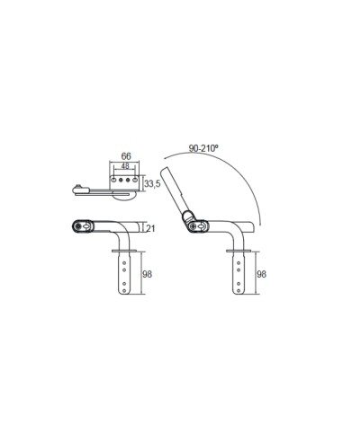 SCATTO BLU PIATTO SFILABILE - 90/210° | SET da 2 coppie | Inclinazione 90/210° |