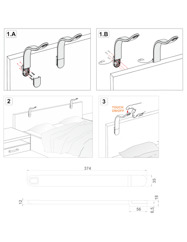 SILKA USB NERA | Lampada LED Flessibile con attacco USB | Accensione Touch |