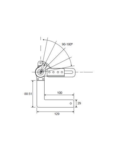 GIOIA | SET da 2 coppie | Cricchetto tirapelle per braccioli fisso | 90°- 205° |