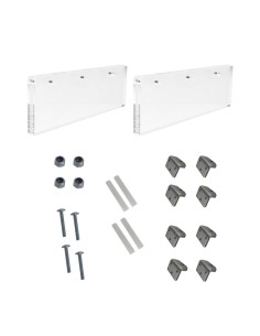 ANNA| SET 2 Piedi in plastica trasparente + Set Aggancio | H.7 L.22 SP.1,5 | Effetto letto/divano sospeso | 2