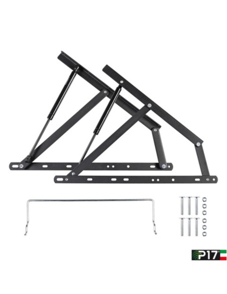 ALZARETE N Letto MATRIMONIALE | Meccanismo sollevamento Letto Contenitore | KIT COMPLETO: 2 Trapezi + 2 Pistoni + Viti di Mon...