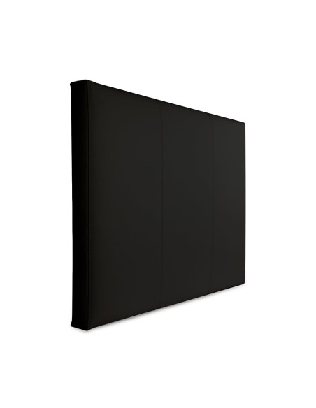 Testiera in Ecopelle | Singola | 80X60 | Righe | Nero | Letto singolo |