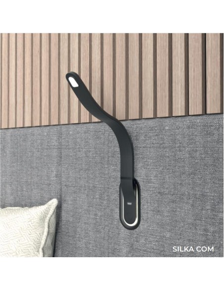 SILKA-COM USB | Flexible LED Lamp with USB port | Touch switch | Lamp: Black | Light: Natural | Voltage: 12V