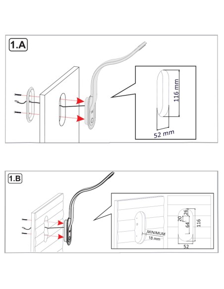 SILKA-COM USB | Flexible LED Lamp with USB port | Touch switch | Lamp: Black | Light: Natural | Voltage: 12V