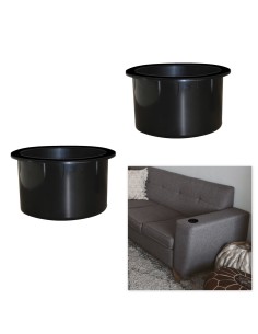 PORTA BEVANDE | Portabicchiere per Divano | Set 2 Pezzi | H.62 D.110 | Nero |