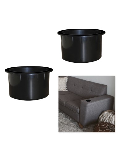 PORTA BEVANDE | Portabicchiere per Divano | Set 2 Pezzi | H.62 D.110 | Nero |