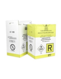 PORTARIFIUTI MEDICALI | SET da 5 pz | Contenitore per rifiuti sanitari pericolosi a rischio infettivo | 60 Litri