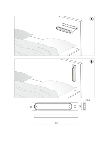 GABI R/USB ALLUMINIO | Lampada LED con doppio attacco USB |