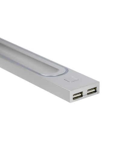 GABI R/USB ALLUMINIO | Lampada LED con doppio attacco USB |