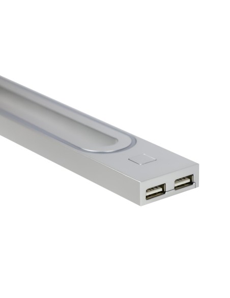 GABI R/USB ALLUMINIO | Lampada LED con doppio attacco USB |