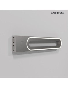GABI R/USB ALUMINUM | LED Lamp with dual USB port | Lamp: Aluminum | Light: Cold Light | Voltage: 12V