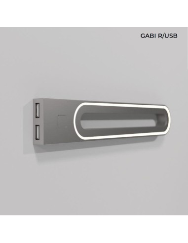 GABI R/USB ALLUMINIO | Lampada LED con doppio attacco USB |