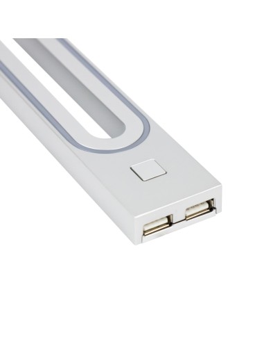 GABI R/USB ALLUMINIO | Lampada LED con doppio attacco USB |
