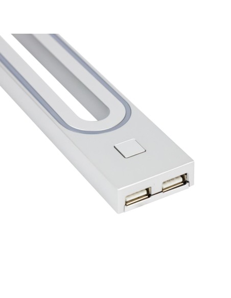 GABI R/USB ALUMINUM | LED Lamp with dual USB port | Lamp: Aluminum | Light: Cold Light | Voltage: 12V