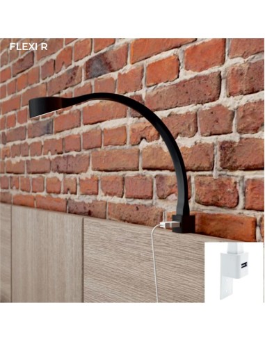 FLEXI-R USB BLACK | Flexible LED Lamp with USB port | Lamp: Black | Light: Natural | Voltage: 12 V