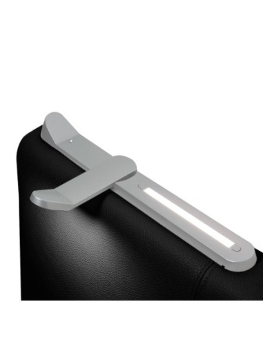 TESTIERA | Spalliera in Ecopelle con 2 Lampade a Led Touch | Colore Nero | Cuciture Righe | Dimensioni L.180 H.80