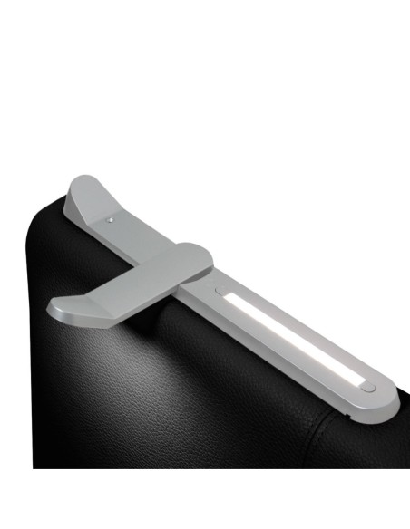 TESTIERA | Spalliera in Ecopelle con 2 Lampade a Led Touch | Colore Nero | Cuciture Righe | Dimensioni L.180 H.80
