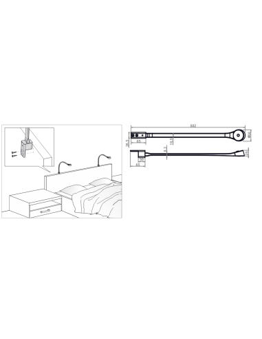 FLEXI-R USB BLACK | Flexible LED Lamp with USB port | Lamp: Black | Light: Natural | Voltage: 12 V