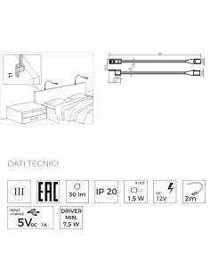 FLEXI/Q USB WHITE | Flexible LED Lamp with USB port | Lamp: White | Light: Cold Light | Voltage: 12V 2