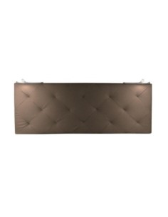 TESTIERA | Spalliera in Ecopelle con 2 Lampade a Led Touch | Colore Elephant | Cuciture Rombi | Dimensioni L.180 H.80 2