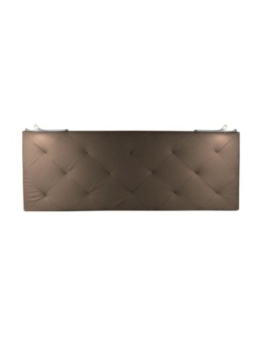TESTIERA | Spalliera in Ecopelle con 2 Lampade a Led Touch | Colore Elephant | Cuciture Rombi | Dimensioni L.180 H.80
