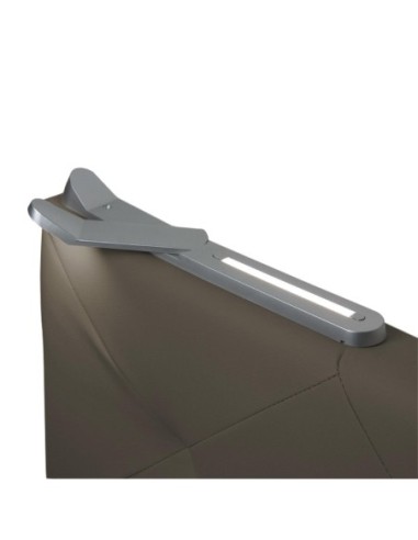 TESTIERA | Spalliera in Ecopelle con 2 Lampade a Led Touch | Colore Elephant | Cuciture Rombi | Dimensioni L.180 H.80