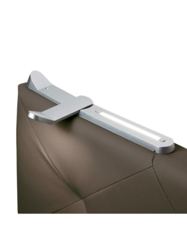 TESTIERA | Spalliera in Ecopelle con 2 Lampade a Led Touch | Colore Elephant | Cuciture Rombi | Dimensioni L.180 H.80